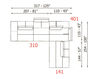 Scheme Sofa Stallone Maxdivani Spa  PREMIUM Stallone 0310 + 0141 + 0401 Contemporary / Modern